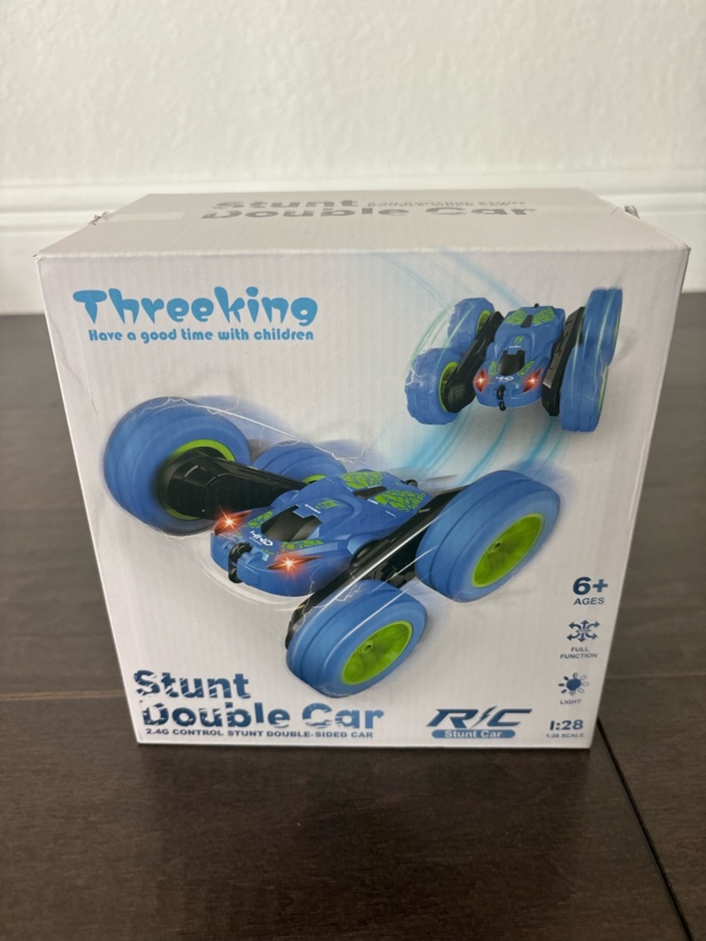Blue Stunt Double Car - Remote Control Kids Toy